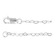 14K White 1.9 mm Heart 7" Chain