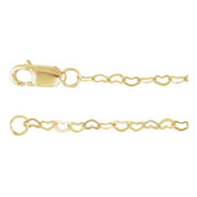 14K Yellow 1.9 mm Heart 7" Chain