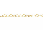 14K Yellow 1.9 mm Heart Chain by the Inch
