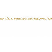 14K Yellow .8 mm Heart Chain by the Inch