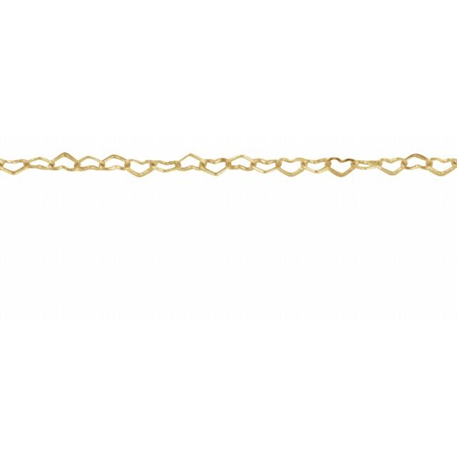 14K Yellow .8 mm Heart Chain by the Inch