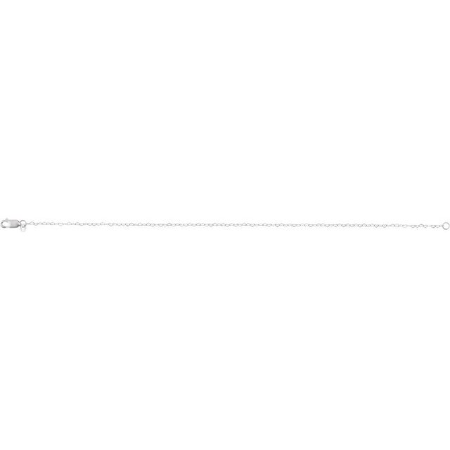14K White .8 mm Heart 7" Chain