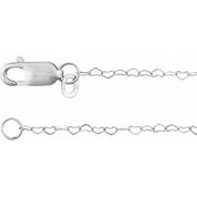 14K White .8 mm Heart 7" Chain
