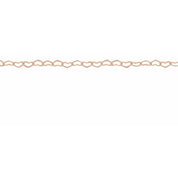 14K Rose .8 mm Heart Chain by the Inch