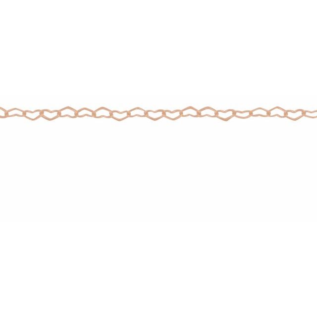 14K Rose .8 mm Heart Chain by the Inch