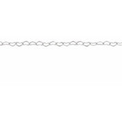 14K White .8 mm Heart Chain by the Inch