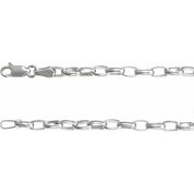 Sterling Silver 3.9 mm Puffed Oval Cable 18" Chain