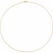 14K Yellow 1 mm Rope 24" Chain