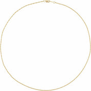 18K Yellow 1.25 mm Rope 18" Chain