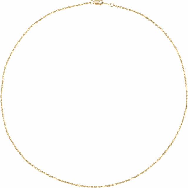 18K Yellow 1.25 mm Rope 18" Chain