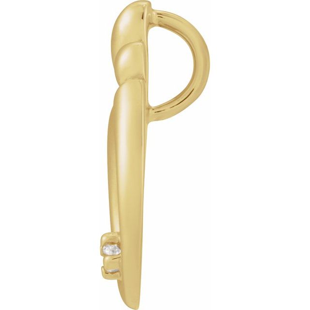 14K Yellow .05 CT Natural Diamond Mother and Child? Slide Pendant