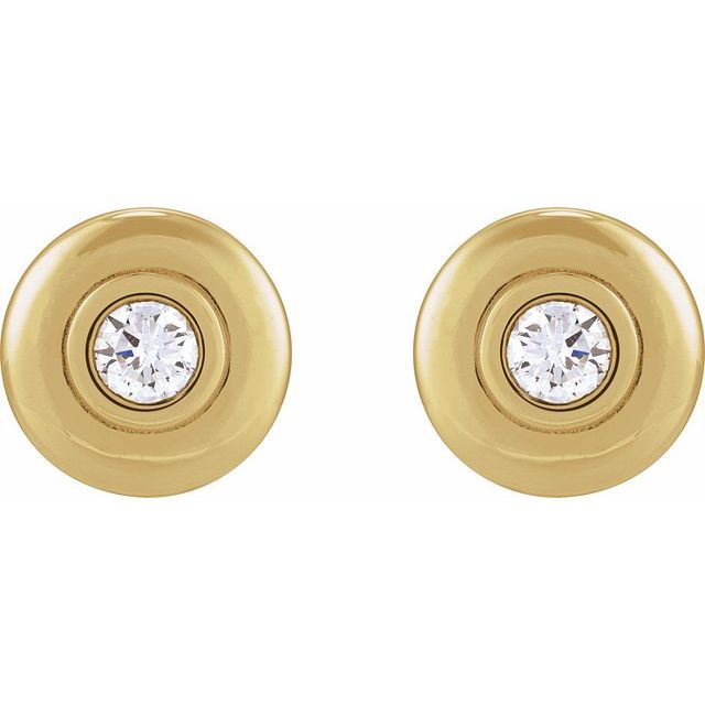 14K Yellow 1/5 CTW Lab-Grown Diamond Puffed Stud Earrings
