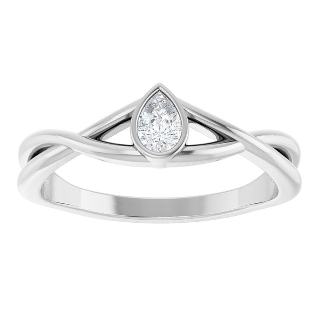 Sterling Silver 1/6 CT Natural Diamond Solitaire Ring