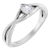 Sterling Silver 1/6 CT Natural Diamond Solitaire Ring