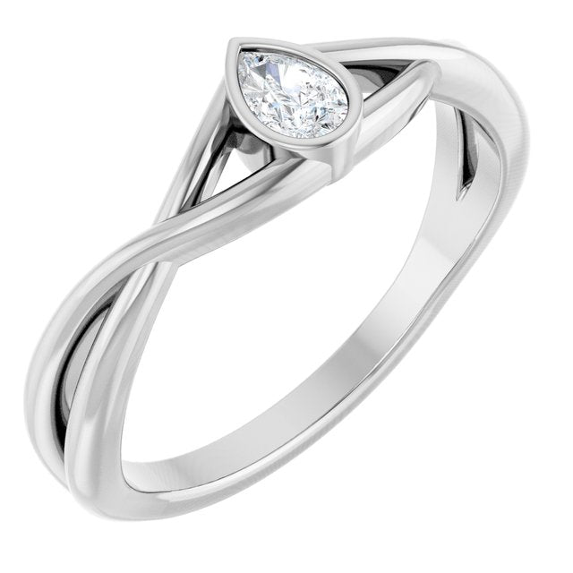 Sterling Silver 1/6 CT Natural Diamond Solitaire Ring