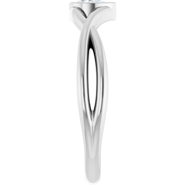 Sterling Silver 1/6 CT Natural Diamond Solitaire Ring