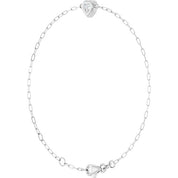 Sterling Silver 1/5 CT Natural Diamond Heart 6 1/2-7 1/2" Bracelet