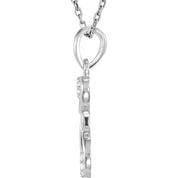 Sterling Silver .025 CTW Natural Diamond Initial L 18" Necklace