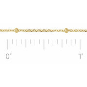 10K Yellow 1.7 mm Satellite Bead Cable Chain Necklace