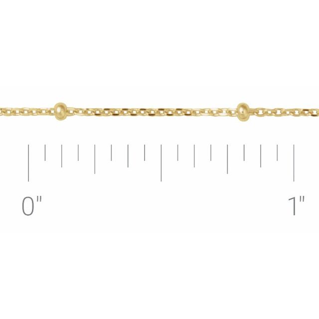 10K Yellow 1.7 mm Satellite Bead Cable Chain Necklace