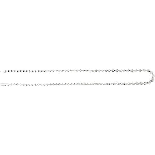 14K White 10 CTW Lab-Grown Diamond Line 16" Necklace