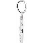 14K White .07 CTW Natural Diamond Heart Pendant
