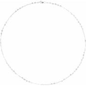 14K White 1.9 mm Heart 18" Chain