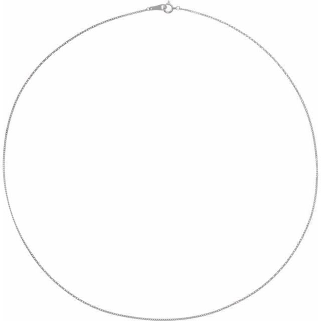Platinum 1 mm Curb 20" Chain