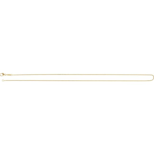 14K Yellow .8 mm Diamond-Cut Curb 18" Chain