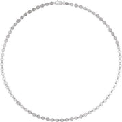 Sterling Silver 4 mm Mirror 16" Chain