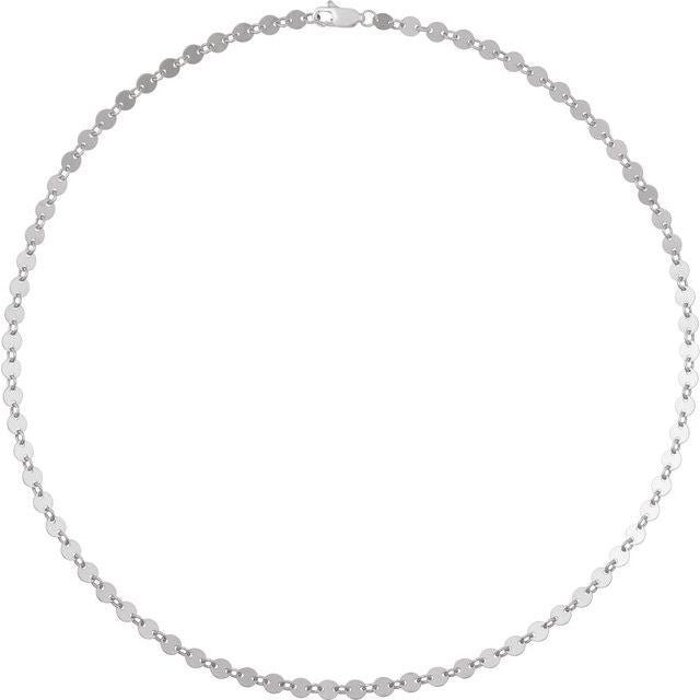 Sterling Silver 4 mm Mirror 16" Chain