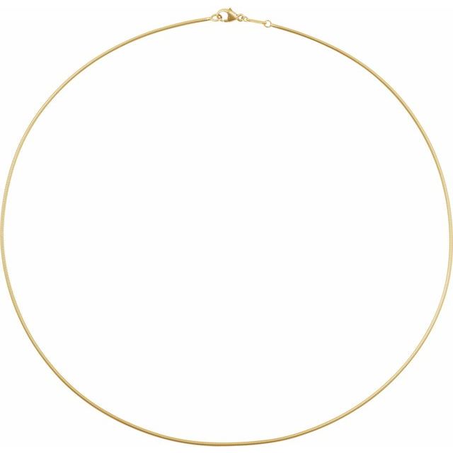 14K Yellow 1.2 mm Boa Snake 16" Chain