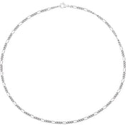 Titanium 3.6 mm Curbed Figaro 18" Chain