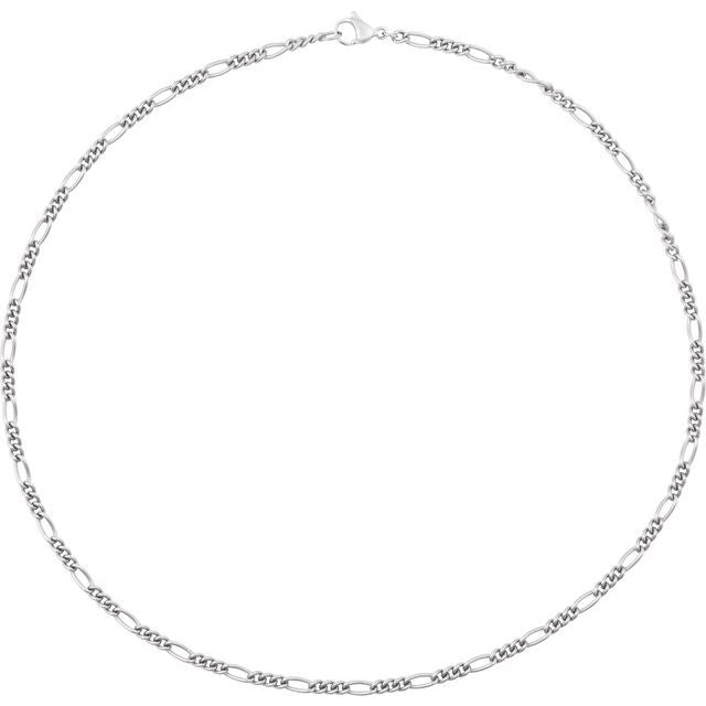 Titanium 3.6 mm Curbed Figaro 18" Chain