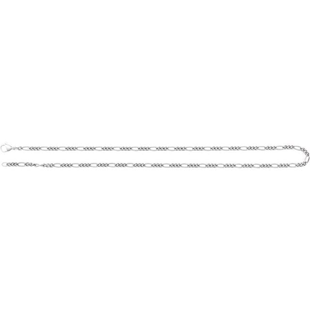Titanium 3.6 mm Curbed Figaro 24" Chain