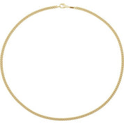 14K Yellow 3.4 mm Curb 20" Chain