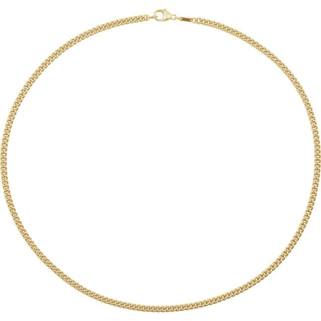 14K Yellow 3.4 mm Curb 20" Chain