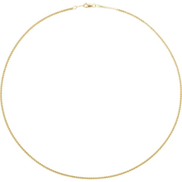 14K Yellow 1.7 mm Serpentine 18" Chain