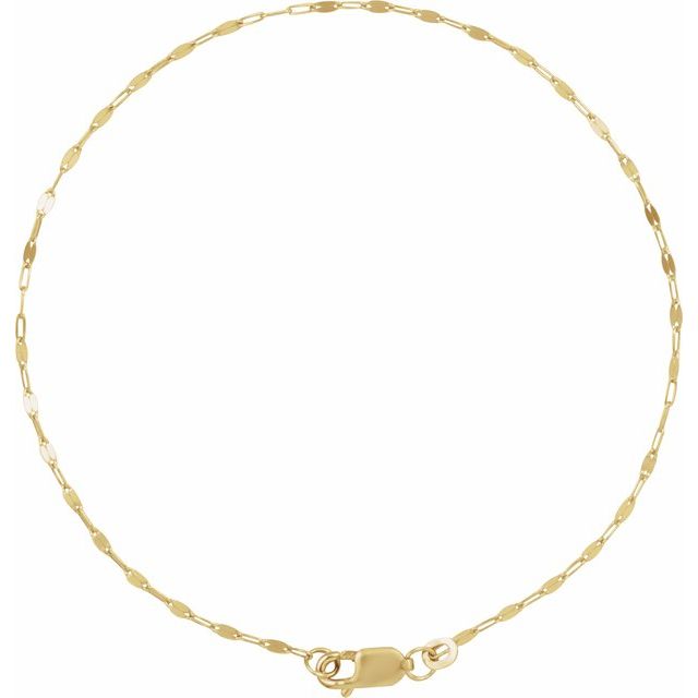 14K Yellow 1.5 mm Keyhole 7" Chain