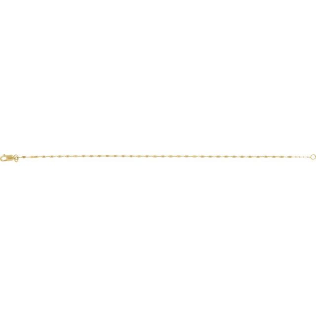 14K Yellow 1.5 mm Keyhole 7" Chain