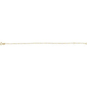 14K Yellow 2 mm Adjustable White Enamel Bead 6-7" Chain