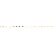 14K Yellow 2 mm Adjustable Black Enamel Bead 6-7" Chain