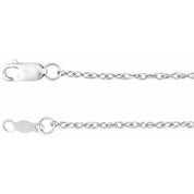 18K White 1.25 mm Rope 18" Chain