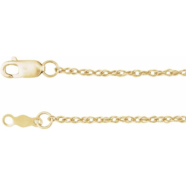 18K Yellow 1.25 mm Rope 18" Chain