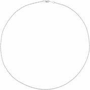 18K White 1.25 mm Rope 18" Chain