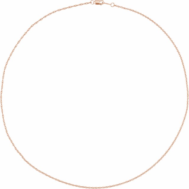 14K Rose 1.25 mm Rope 20" Chain