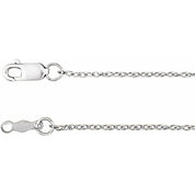 14K White 1 mm Rope 20" Chain