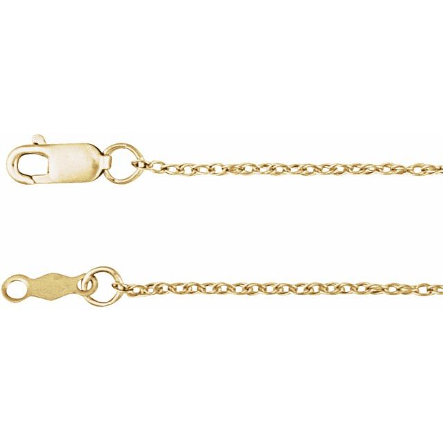14K Yellow 1 mm Rope 24" Chain
