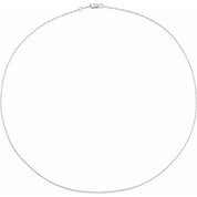 14K White 1 mm Rope 24" Chain