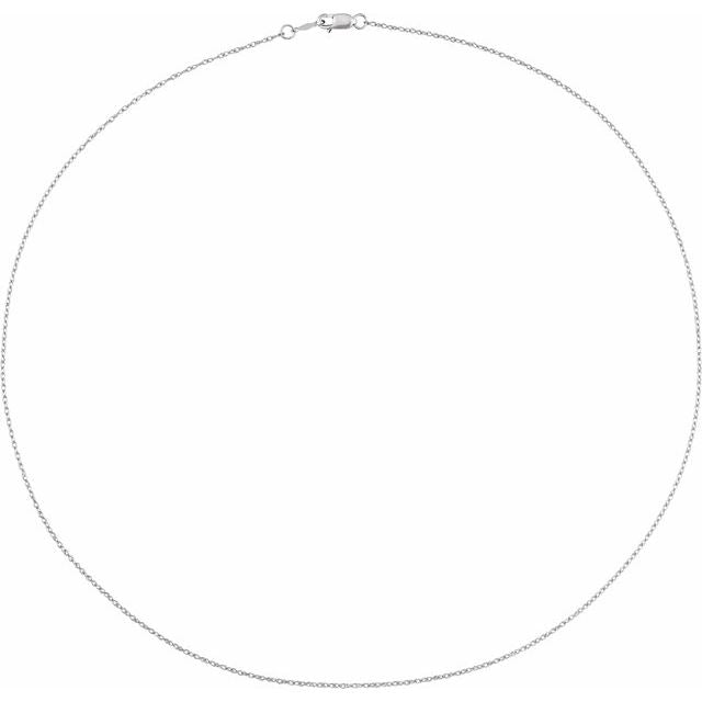 14K White 1 mm Rope 24" Chain